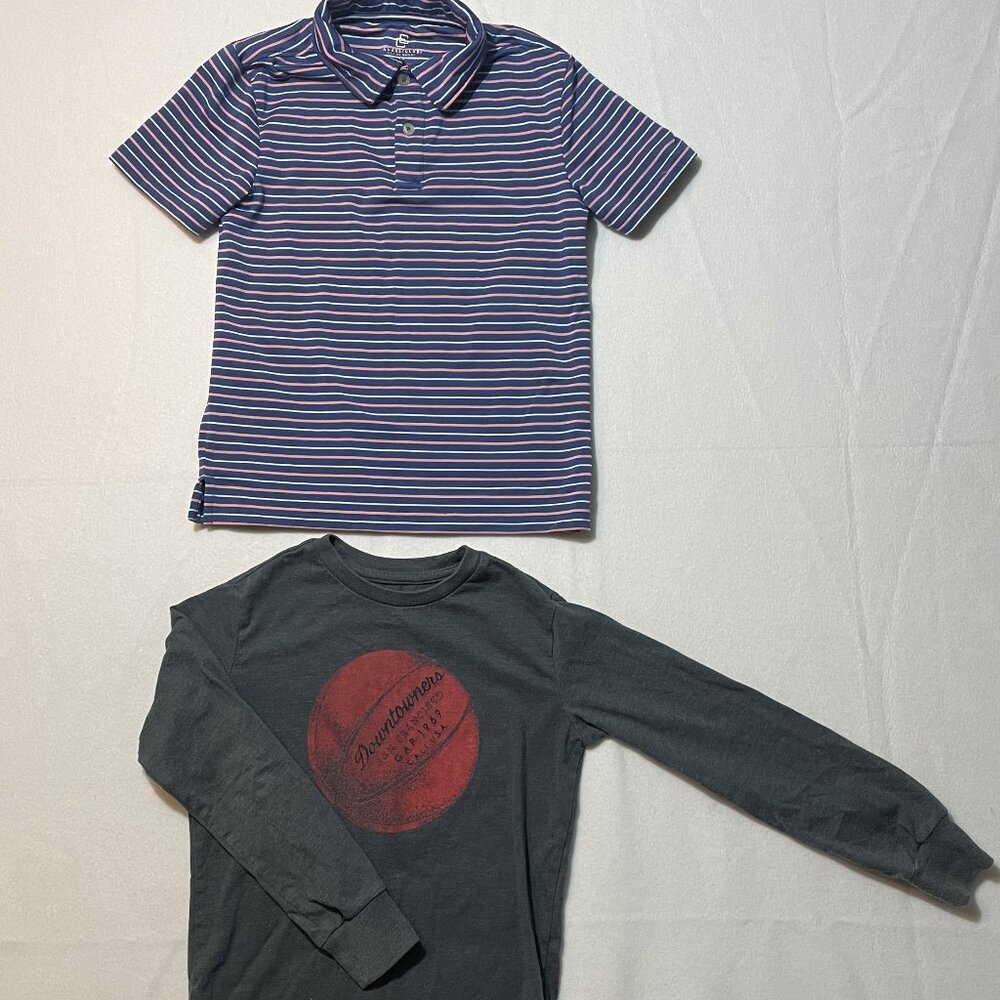 Boys Shirts Lot of 2 Gap Kids Long Sleeve & Class Club Short Sleeve Size 6/7
